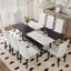 Ensemble de table et chaises, table de salle à manger en bois avec tablette de rangement et chaises d'appoint-274372930-274372934