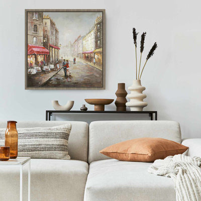 Couple Walking Near Terrace Canvas | Cities Bedroom Decor