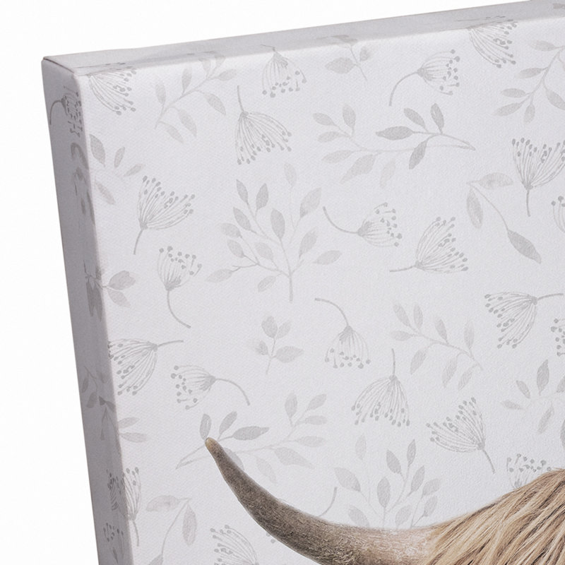 Vache au bureau, impression sur toile, H 14 po x l 11 po