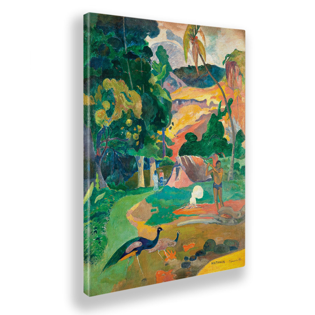 Acrylbild Landschaft mit Pfauen von Paul Gauguin