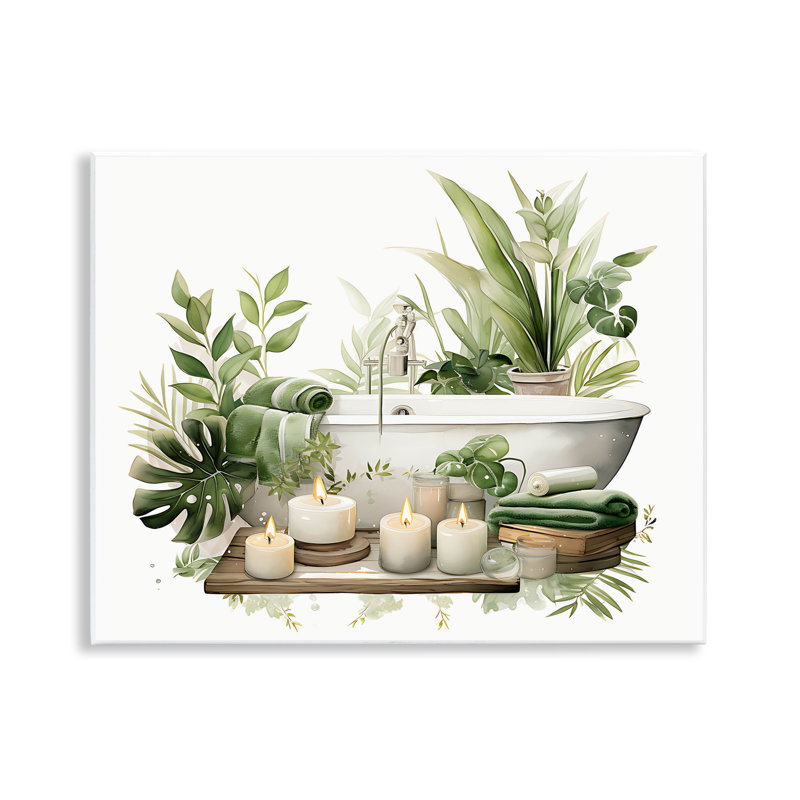 Plaque murale de baignoire tropicale zen, design par lettré et doublé