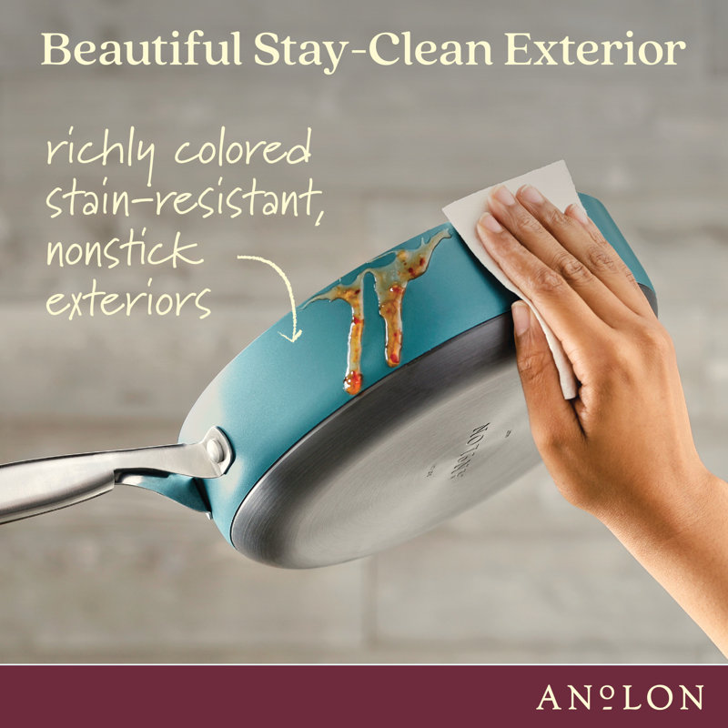 Teal 3-Quart Nonstick Aluminum Sauté Pan with Lid