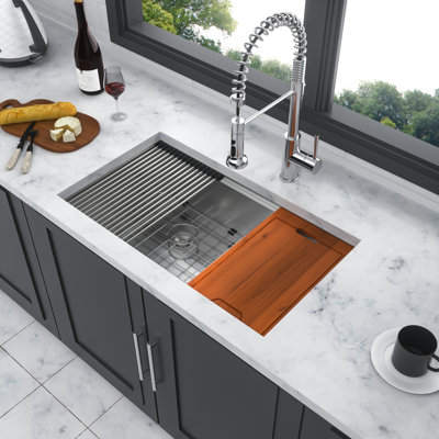 32"X19"X10" 16 Gauge T304 Stainless Steel Double Bowl 60/40 Undermount Kitchen Sink, Flat Apron Front, X - Shaped Water Guide For Easy Flow, Coating To Avoid Condensation, Pad, Smart Lower Divider,