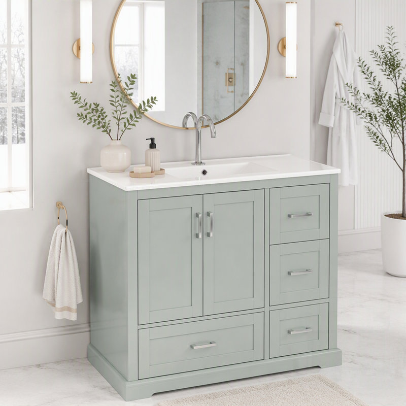 Meuble-lavabo avec lavabo en céramique