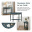 Table d'entrée en demi-lune rustique avec console et rangement pour couloirs étroits-420276193