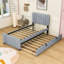 Lit plateforme simple en bois avec lit gigogne Sterns-791209669