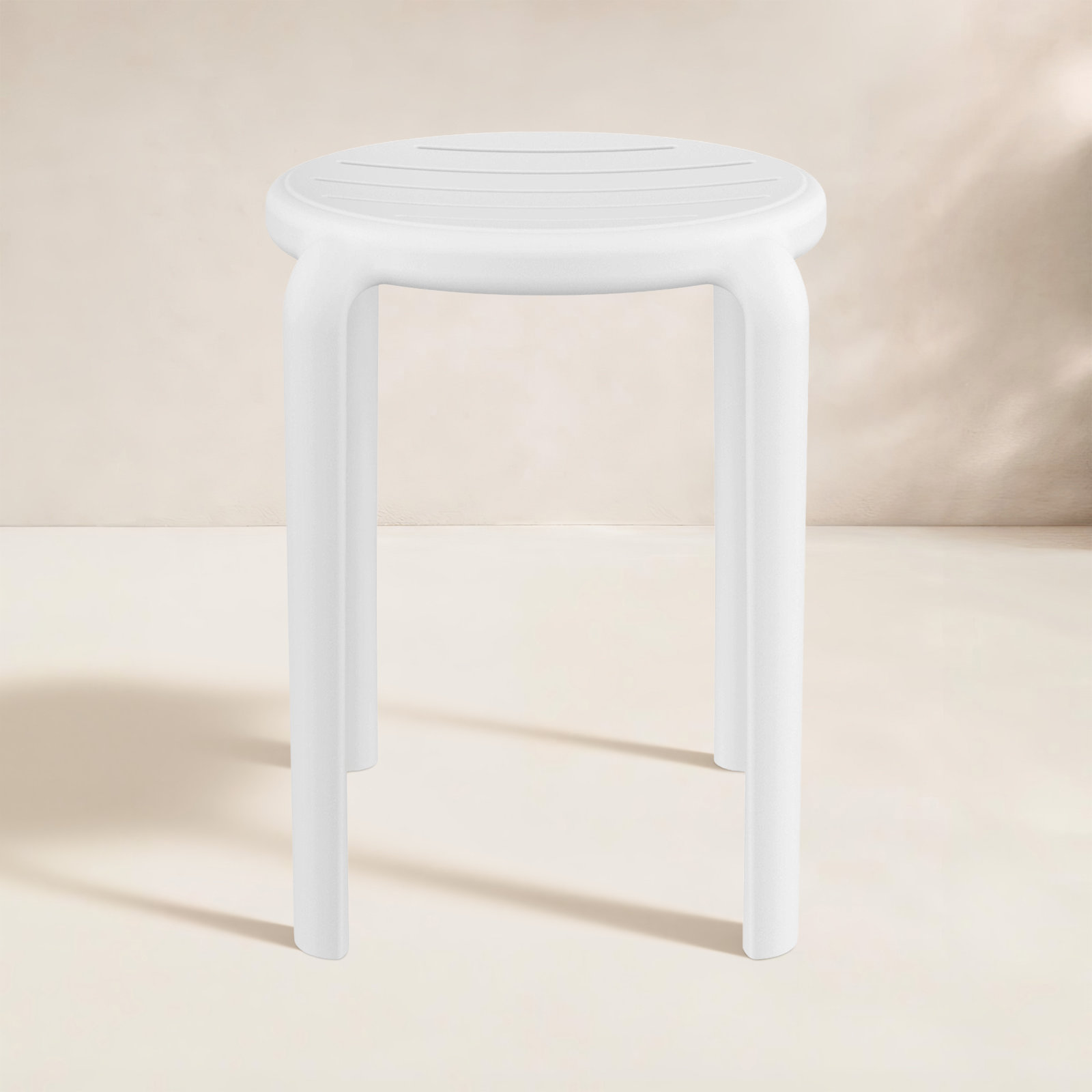 Aragons Stackable Patio Side Chair, White