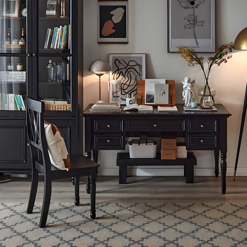 Bureau d'étude American Minimalist, Noir, H 29,92 po x l 51,18 po x P 25,59 po