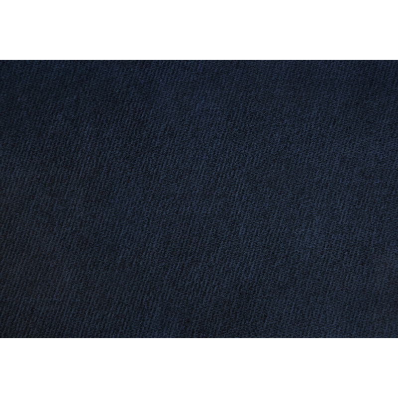 14" Velvet And Gold Round Ottoman, Blue