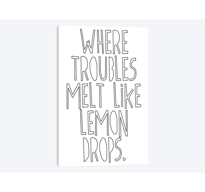 « where ennuis fusion like citron gouttes i », art textuel sur toile, H 40 po x l 26 po x P 1,5 po