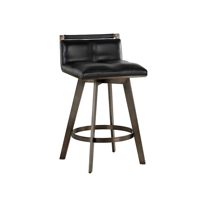 Arizona Swivel Bar & Counter Stool, Antique Brass, Black, Counter Stool (26" Seat Height)