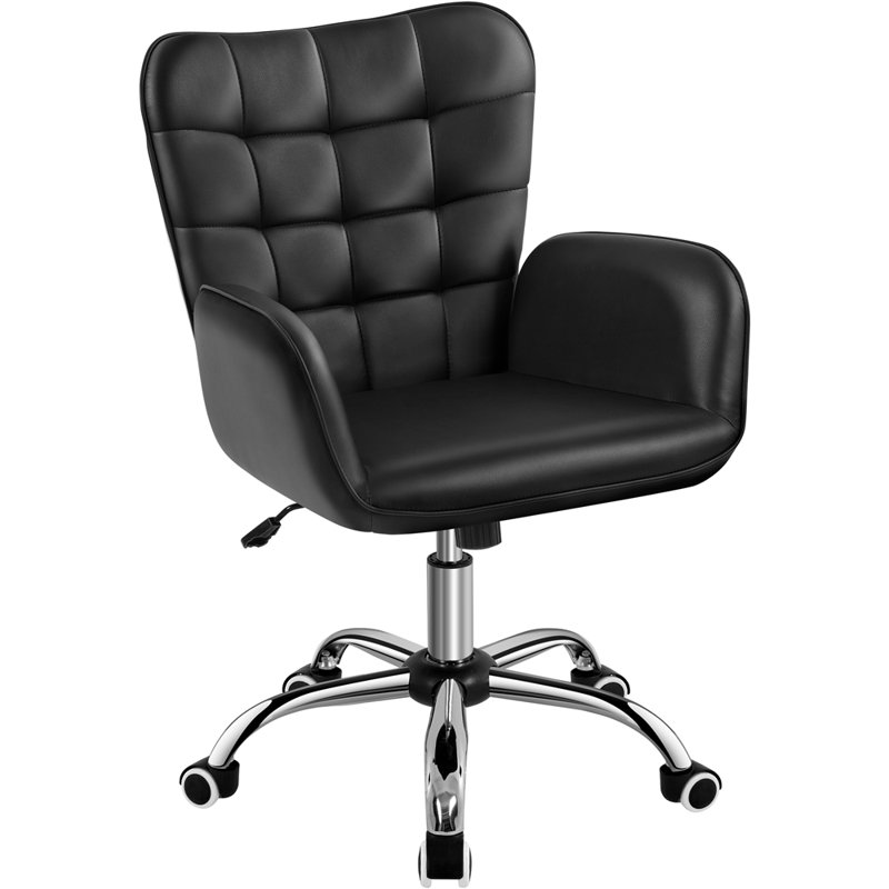 Modern Mid-back Office Chair, Black