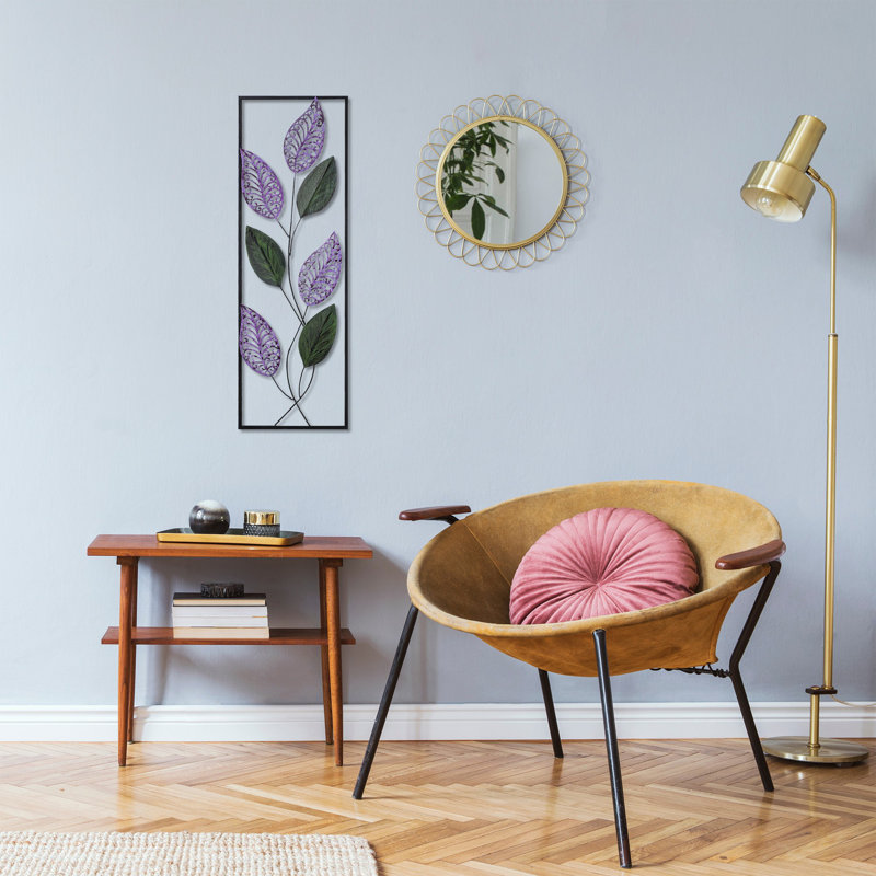 Accessoire mural en métal peint à la main, 35,4 x 12,6 pouces | Fabrication 100% métal, épaisseur: 0,06 po | Léger à 3,3 lb, fixation murale facile | Variations de couleurs uniques pour une touche personnalisée dans la décoration intérieure