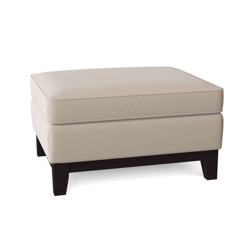 Mulgrave Rectangle Cocktail Ottoman, Tusk Beige Performance, Dark Walnut