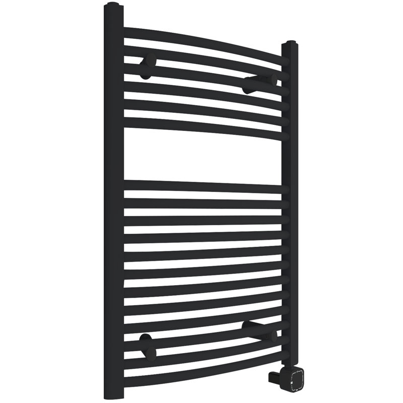Chauffe-serviettes mural électrique, H 31,5 po x l 19,69 po x P 2,75 po, Noir mat