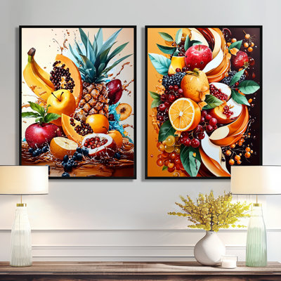 Décoration murale 2 pièces Fruits Explosion Kitchen Dreams I - Cuisine traditionnelle