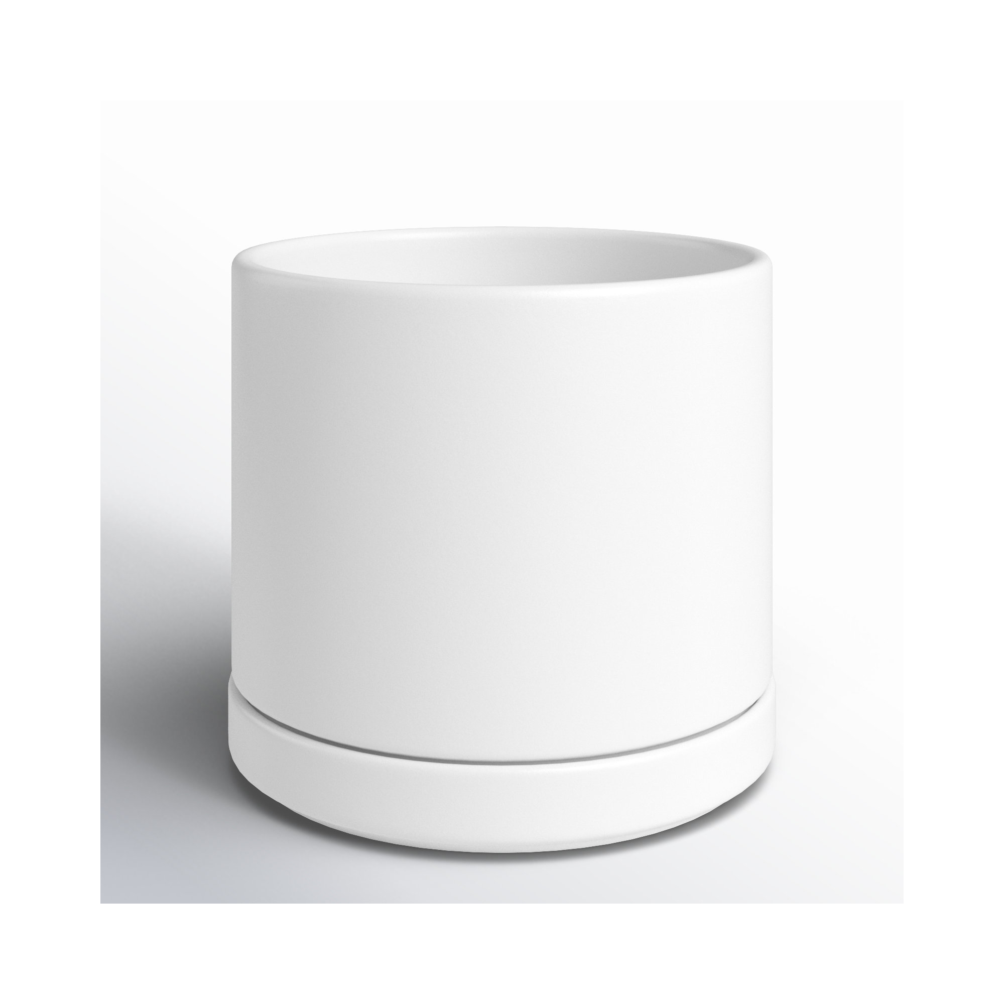 Cheryl Handmade Ceramic Pot Planter, White, 11.5" H x 12.5" W x 12.5" D