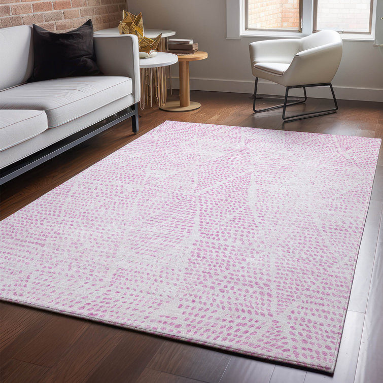 Premium Machine Washable Cerrito AMF591 Pink Rug
