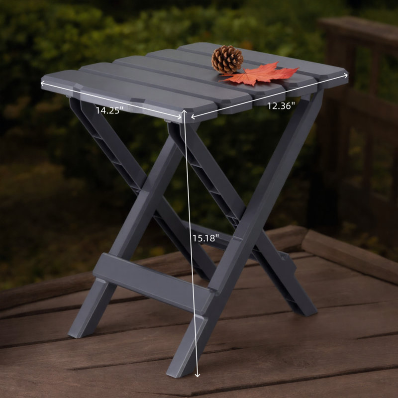 Petite table pliante portative de style Adirondack gris anthracite