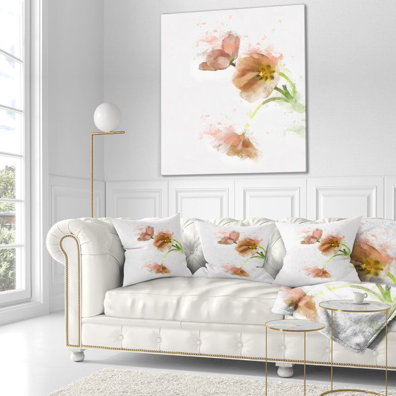 Coussin décoratif en aquarelle floral jolies, 16 po x 1 po, Coussin décoratif