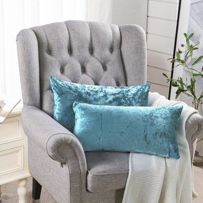 Housse de coussin lombaire en velours froissé