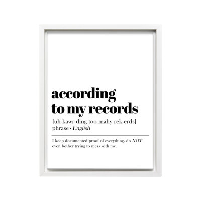 According To My Records