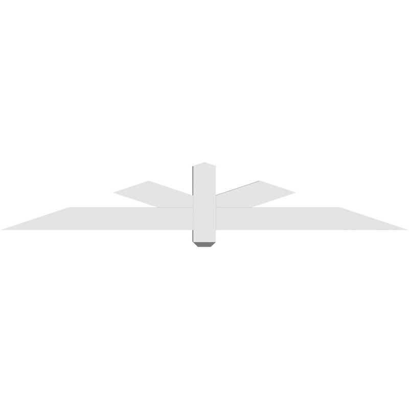 Kennewick Architectural Grade PVC Gable Bracket, 12" H x 72" W (Pitch: 4/12), 4" D x 4" F