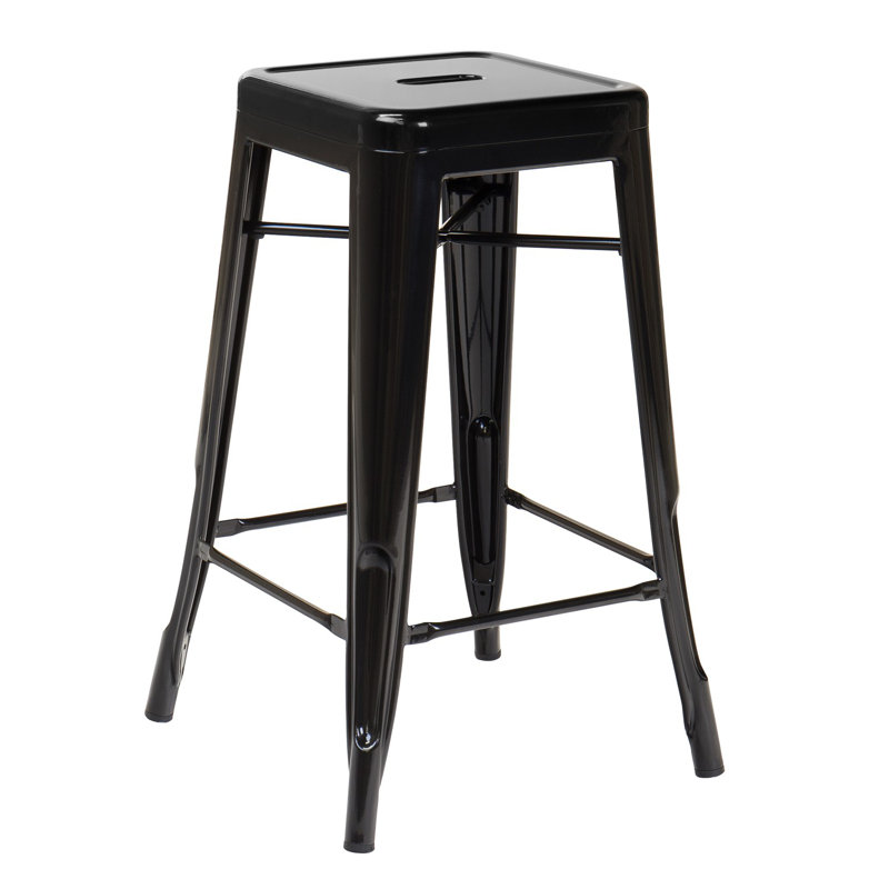 Cheryllynne Counter Stool with Metal Frame, Bar Stool (30" Seat Height), Black