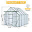 Base surélevée en polycarbonate à double porte de 8 pi x 8 pi et serres en aluminium robuste-115824196
