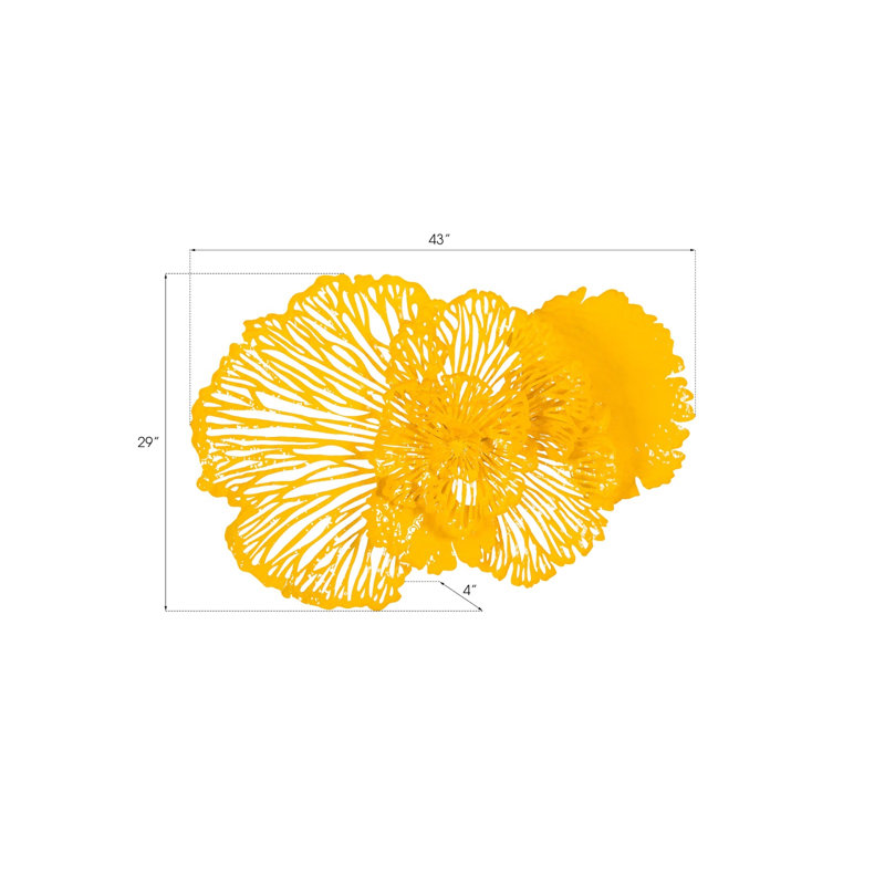 Flower Wall Décor, Yellow