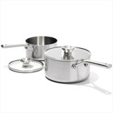 OXO Mira 3-Ply Stainless Steel Saucepan Set, 1.6 Qt And 3.25 Qt