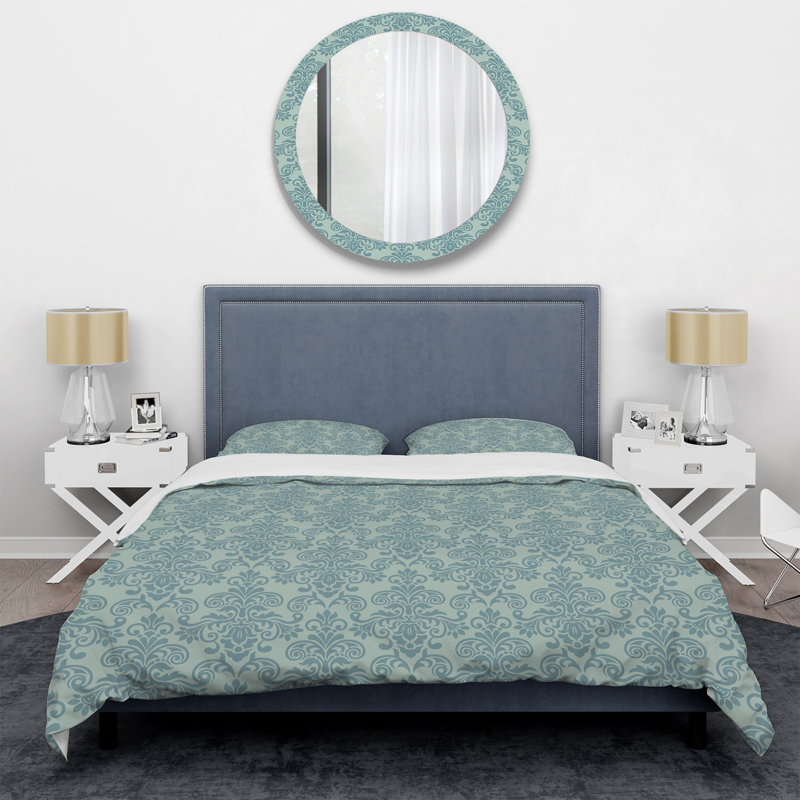 Ensemble de housse de couette en microfibre bleu 3 pièces, Housse de couette grand et 2 taies décoratives