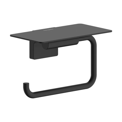 hansgrohe AddStoris S Toilet Paper Holder with Shelf in Matte Black