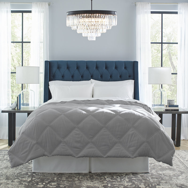 Édredon en duvet synthétique Pointehaven, Lit simple, Gris