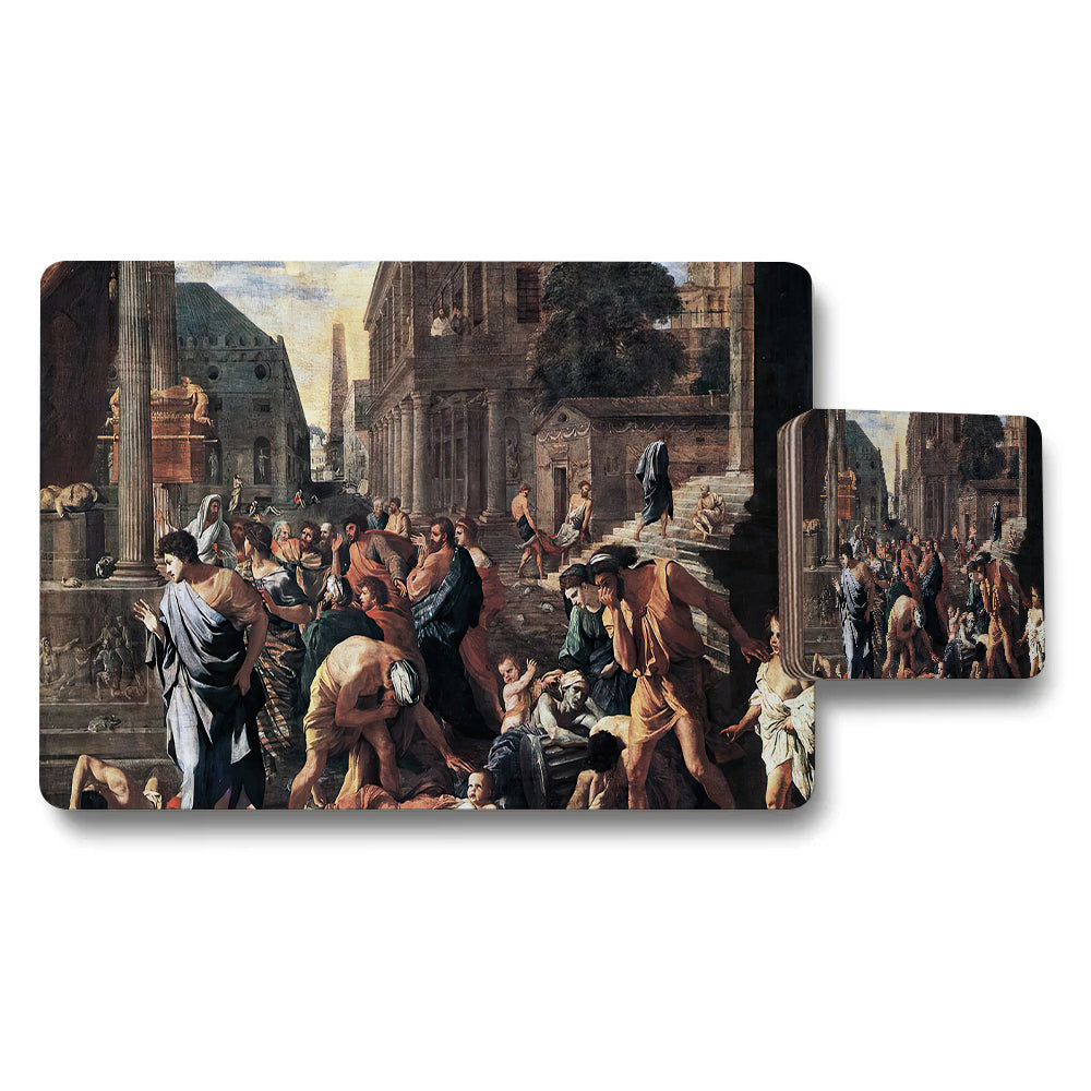 Classic City Scene Placemats And Coasters Set For Dining Table Decor