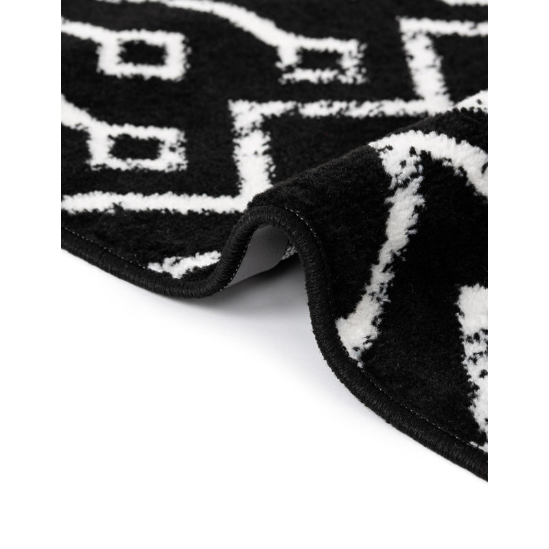 Tapis noir Selim, Tapis de couloir 2 pi 6 po x 8 pi 2 po