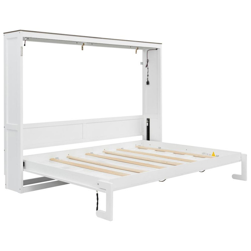 Lit escamotable double, Blanc