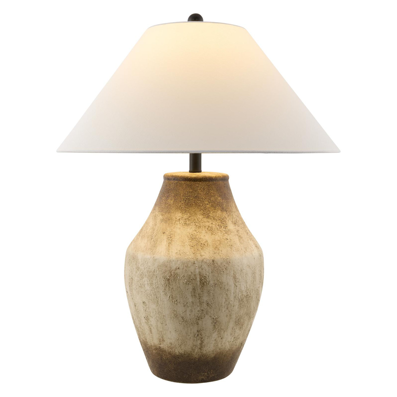 Batavia Ceramic Table Lamp, Wheat, White