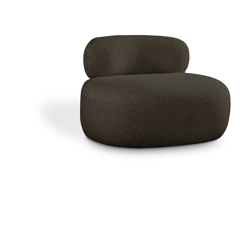 Ishi Upholstered Accent Chair, Brown Boucle Fabric