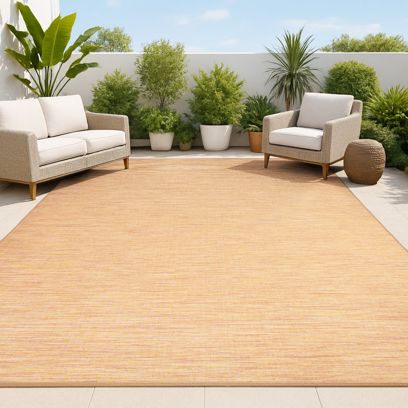 Tapis intérieur / extérieur orange Amora, Rectangulaire 3 pi x 5 pi