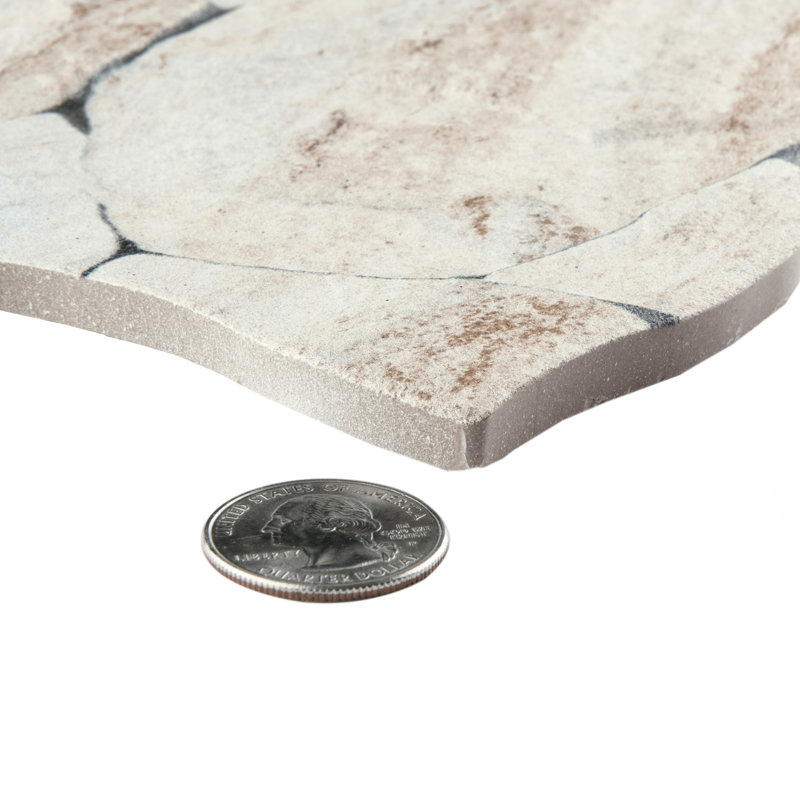 Caldera Roques 13" x 25" Porcelain Stone Look Wall & Floor Tile, Beige