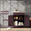 Buffet de comptoir moderne en bois massif avec 2 tiroirs, portes et tablette réglable pour rangement dans la cuisine et bar-5988210