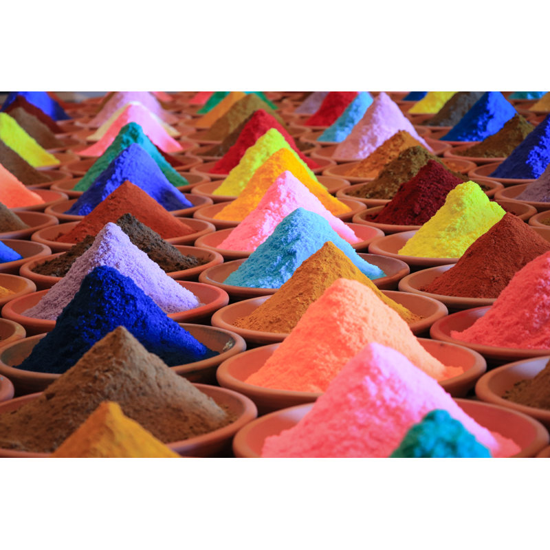 Colorants en poudre multicolores, H 8 po x l 12 po x P 1,25 po