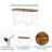 Modern 7-Piece Dining Table Set With Faux Marble Compact 55Inch Kitchen Table Set For 6, White+Cherry