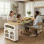 Table de salle à manger extensible polyvalente et îlot de cuisine multifonctionnel avec plateau de table pliant très grand et prise de courant-865215660
