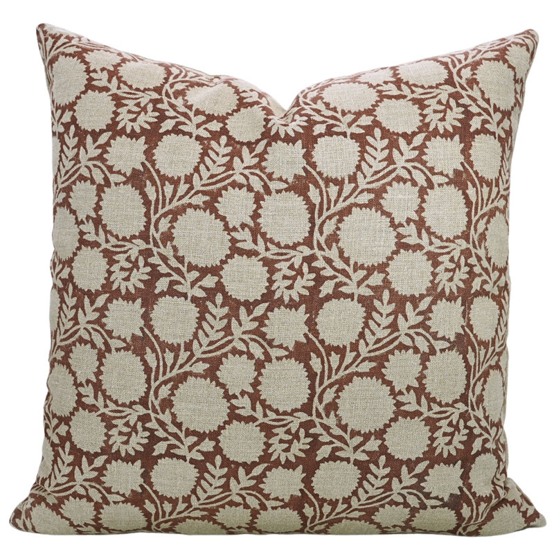 Housse de coussin en coton Floral, H 22 po x l 22 po