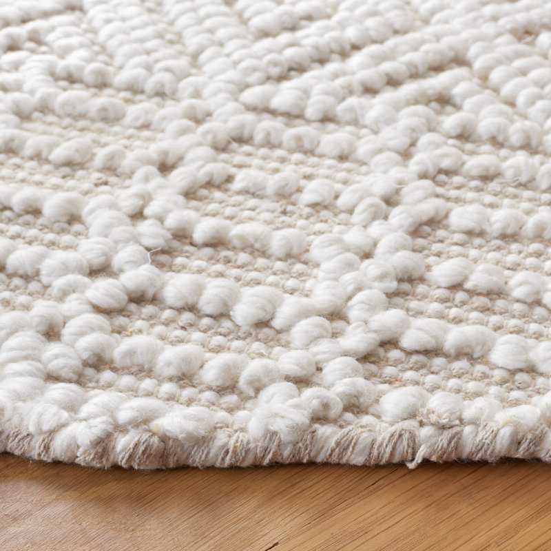 Southwestern Handmade Flatweave Ivory Area Rug, Round 6'