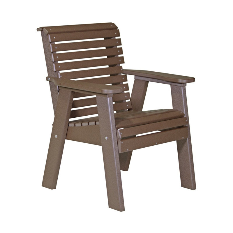 Banc de parc en plastique plain Zent, Brun châtaigne