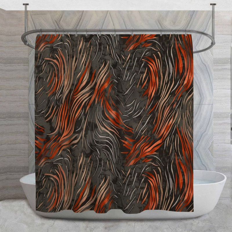 Rideau de douche à motif animalier - Motif éclectique, H 83 po x l 70 po