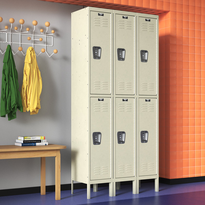 Tan Galvanized Steel 6-Door School Locker